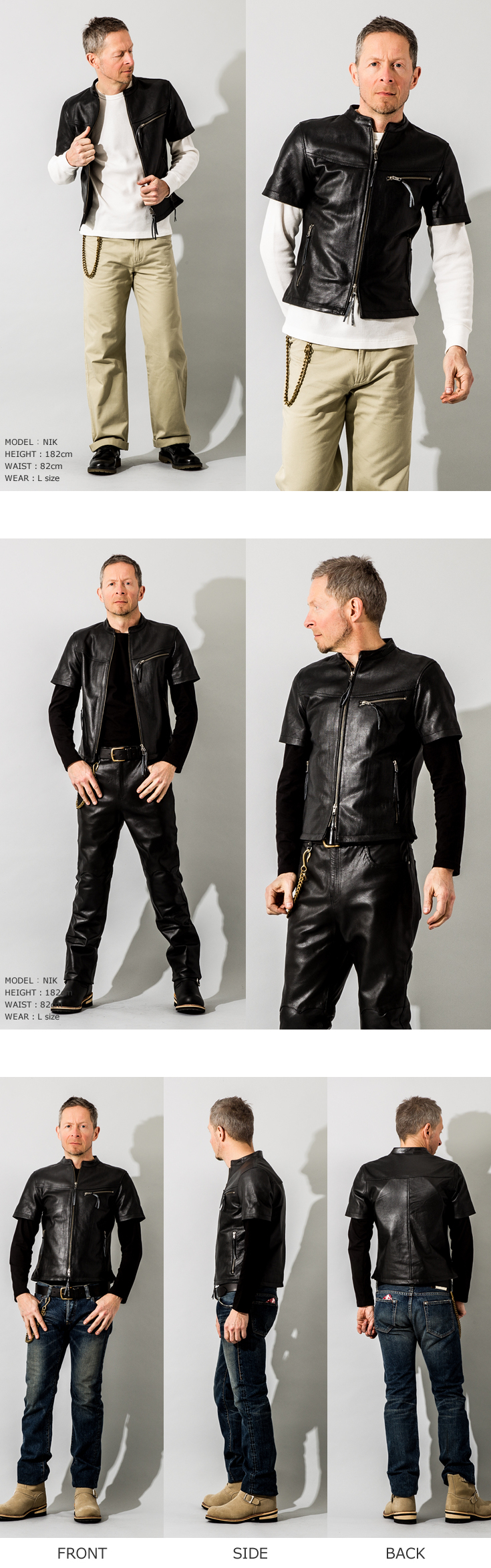 Liugoo Leathers 【20周年記念10%OFFクーポン】本革 メッシュレザーT