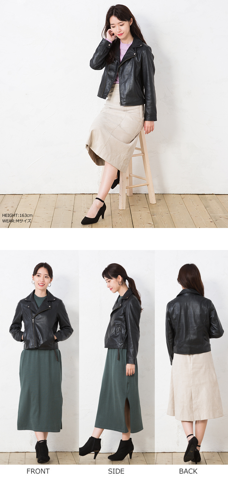 新品未使用タグ付き✨XL リューグーレザーズ 羊革 ダブルライダースジャケット LIUGOO 本革 ダブルライダースジャケット レディース リューグー