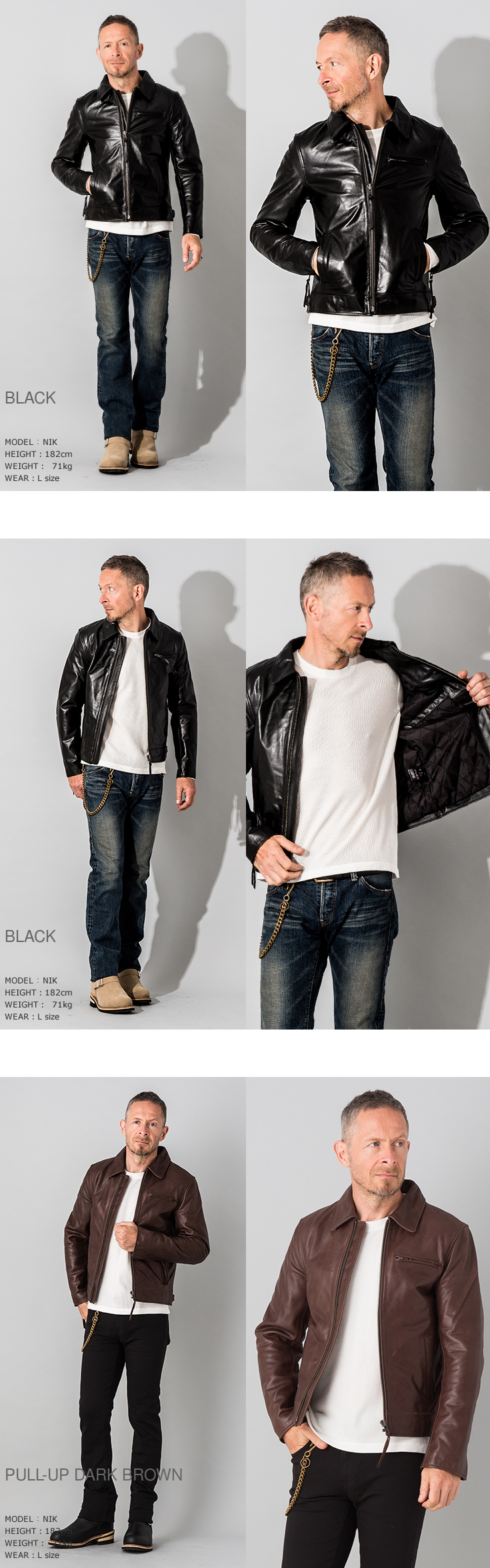 Liugoo Leathers 本革 トラッカージャケット メンズ リューグー