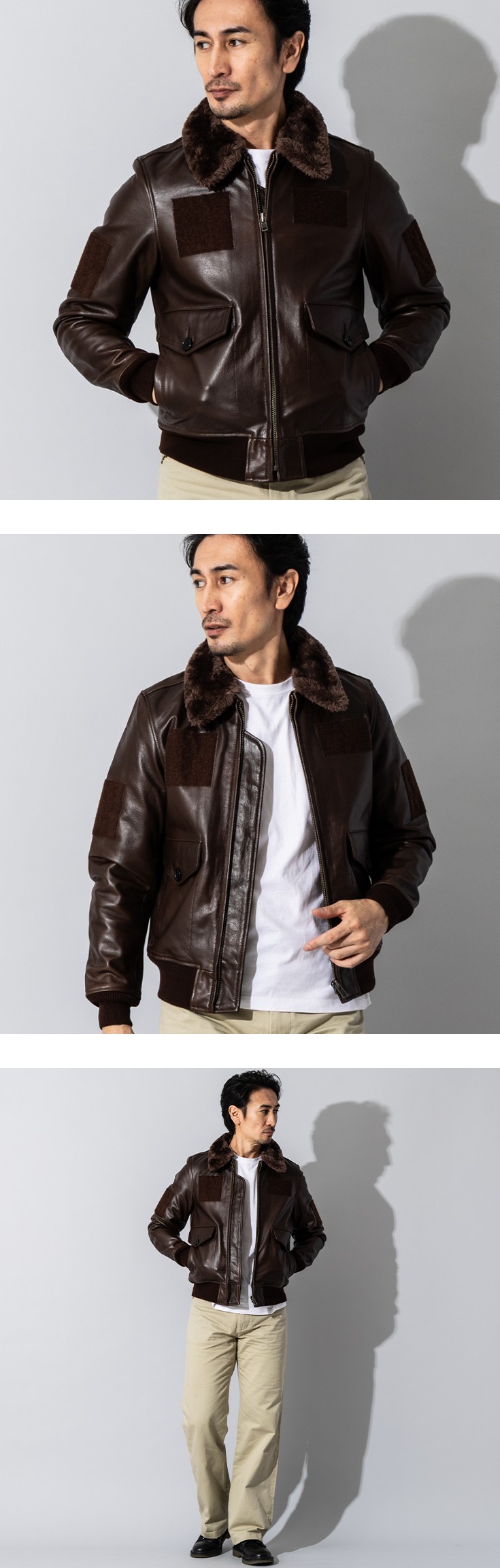 Liugoo Leathers 本革 本格復刻 G-1フライトジャケット メンズ