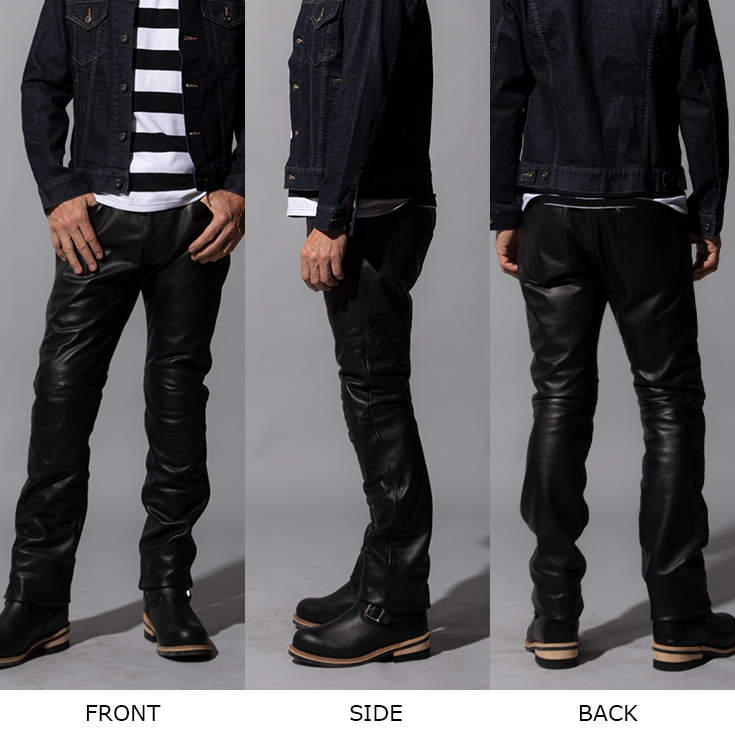 レザージャケット&パンツ Liugoo Leathers 本革 プロテクター付レザーパンツ メンズ