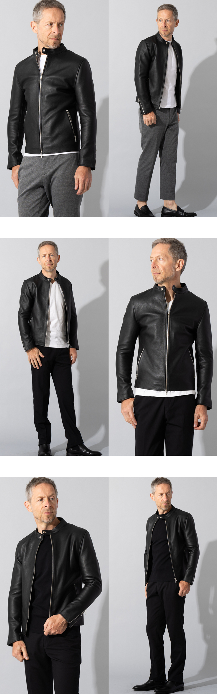 多*物様 Liugoo Leathers ブラック　レザージャケット Liugoo Leathers 本革 2ラインシングルライダース メンズ