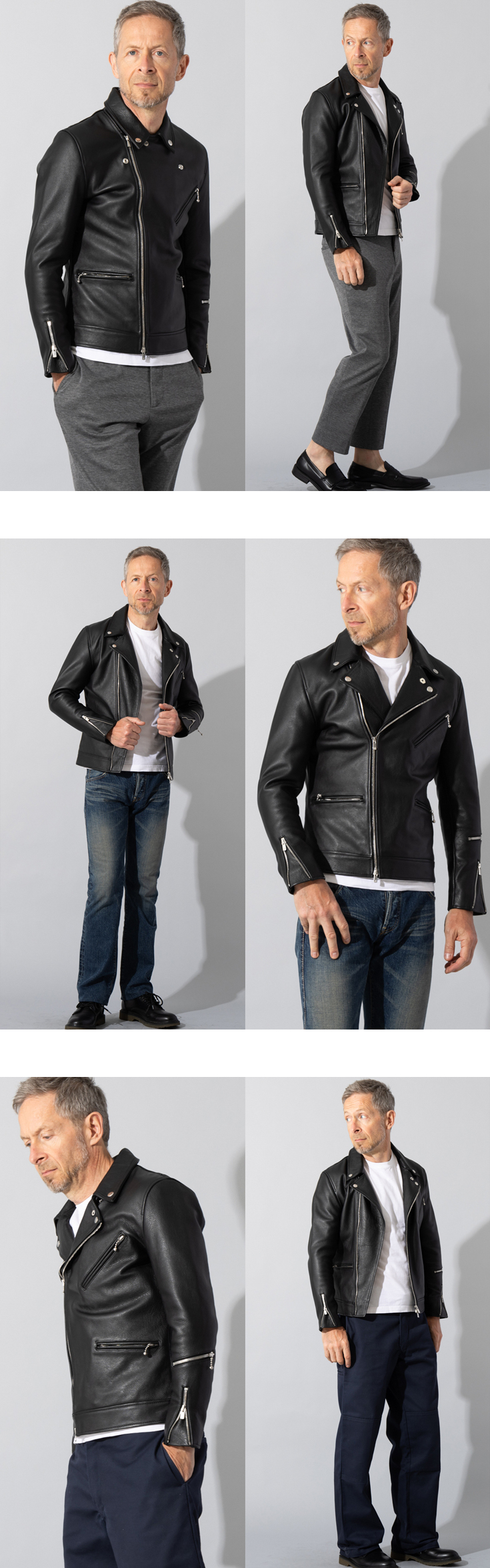 Liugoo Leathers LIUGOO PLUS 本革 ダブルライダースジャケット