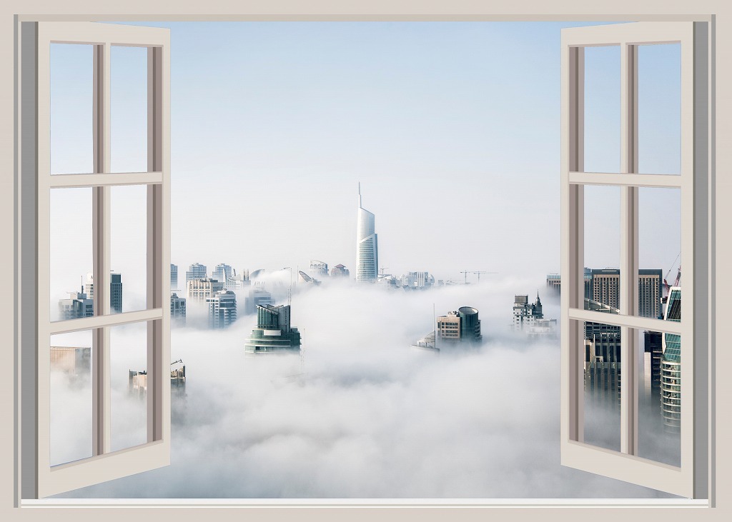 タペストリー 雲海 絶景 風景 山 高原 大判 大きい 部屋 飾り付け 窓