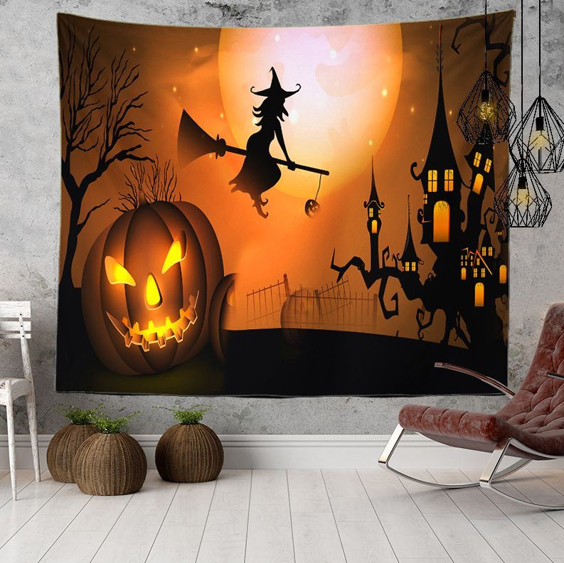 ハロウィンタペストリー 壁掛け かぼちゃ パーティー Halloween 城