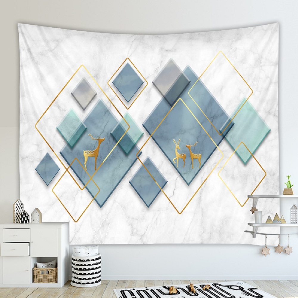 タペストリー 北欧 幾何学模様 マーブル 大理石 ボタニカル テレワーク