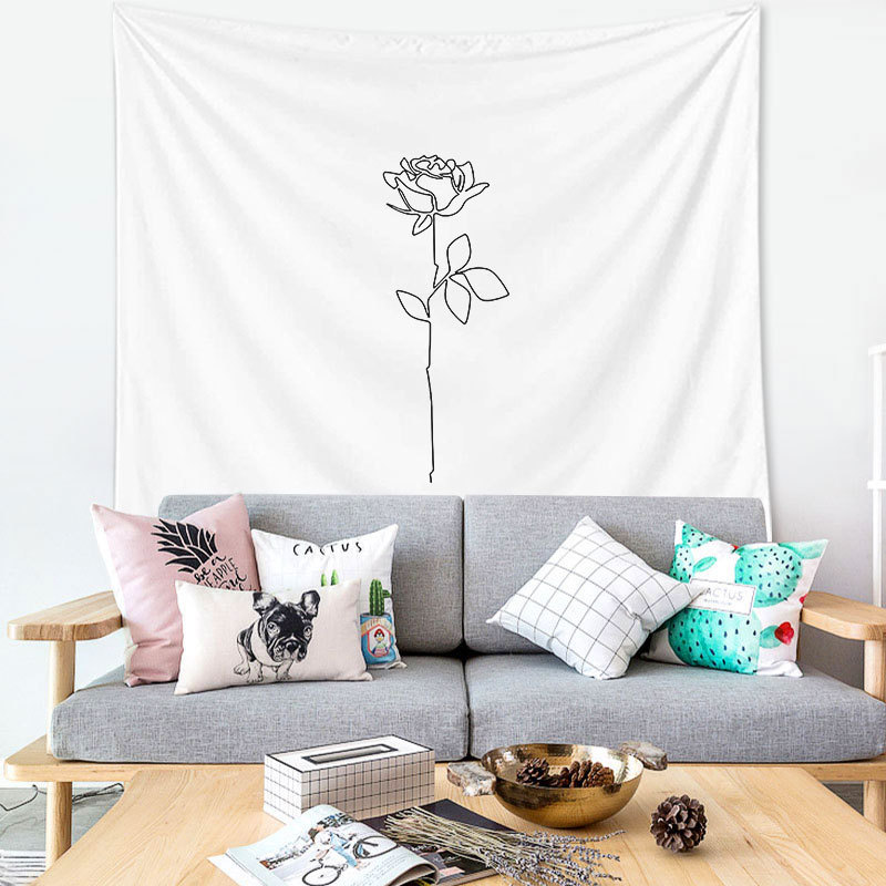 タペストリー 北欧 線画 手 結婚式 花 ボタニカル インテリア おしゃれ