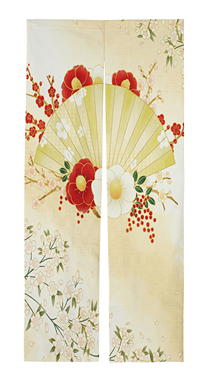 のれん 暖簾 180cm丈 冬 椿 和柄 花 ロング 丈 飾り 装飾 おしゃれ