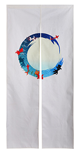 のれん 暖簾 おしゃれ 和風 夏 涼しげ 初夏 金魚 藤の花 85×180cm 日本