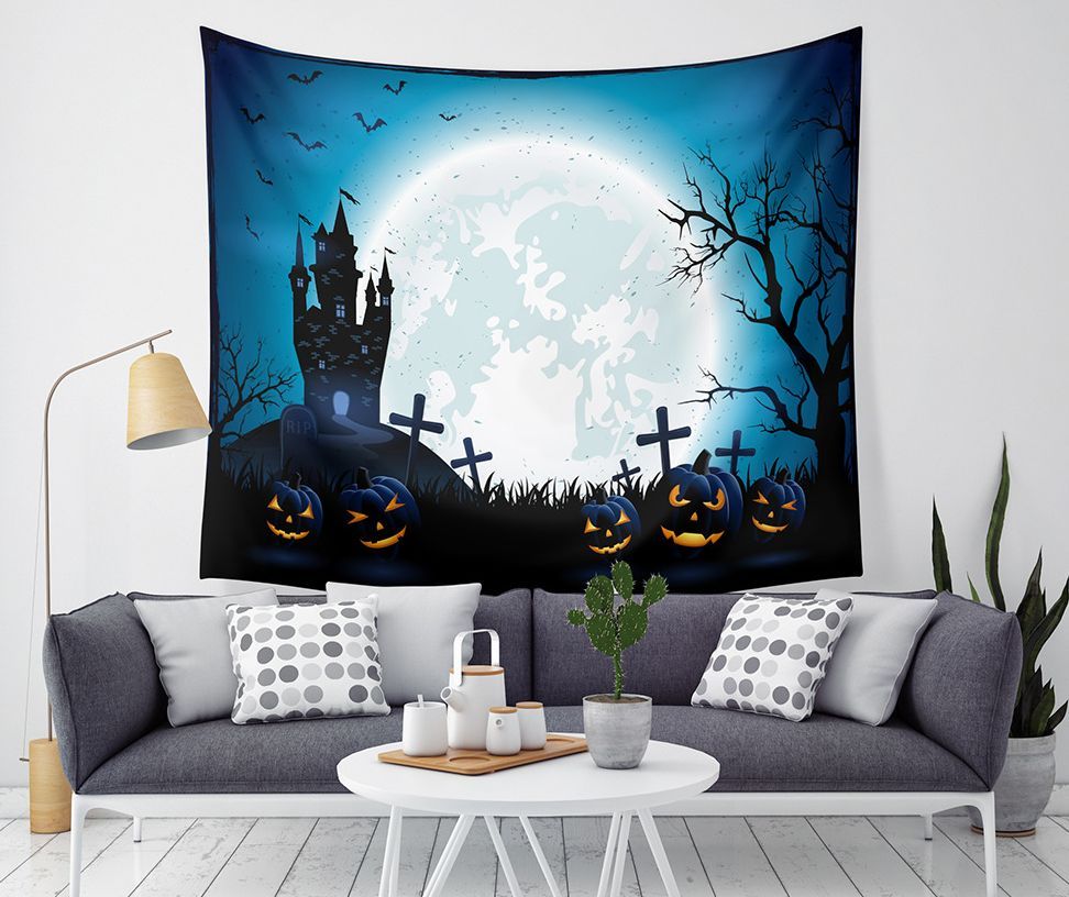 444円 素晴らしい品質 送料無料 150×100cm ハロウィン 背景布 タペストリー 大判 飾り かぼちゃ