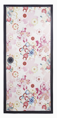 のれん 暖簾 花柄 ふすま 襖 ドア 和室 入口 ジョーク だまし絵 小道具