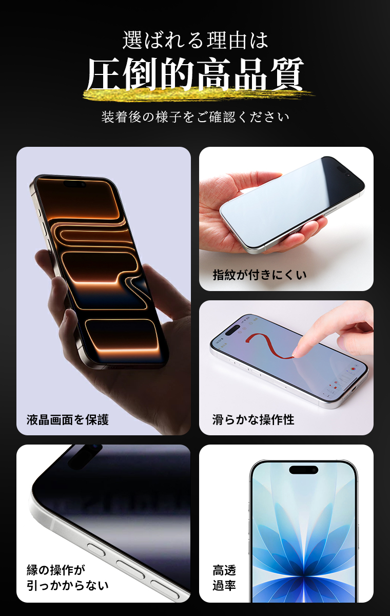 2枚入り iPhone17 ガラスフィルム ブルーライトカット iPhone17 Pro max 保護フィルム iPhone17e 16 16e 15 14 13 pro max SE 11 フィルム 覗き見防止 硬度10H 関連画像2