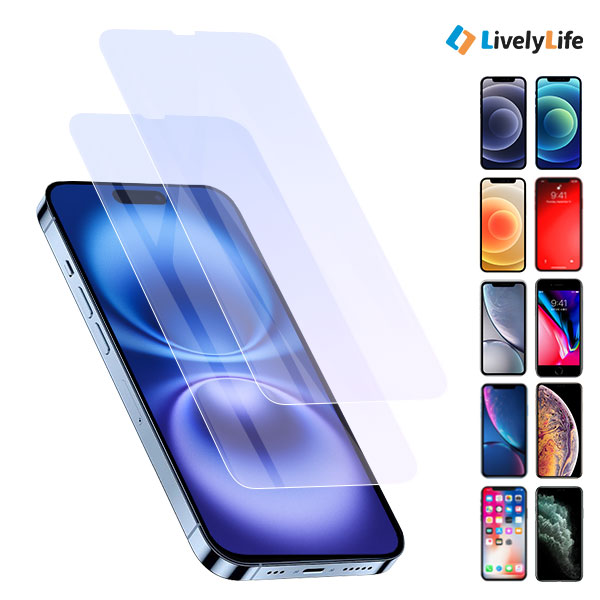 2枚入り iPhone フィルム ブルーライトカット 覗き見防止 ガラスフィルム iPhone 16E 16 15 14 13 Pro Max SE | LivelyLife