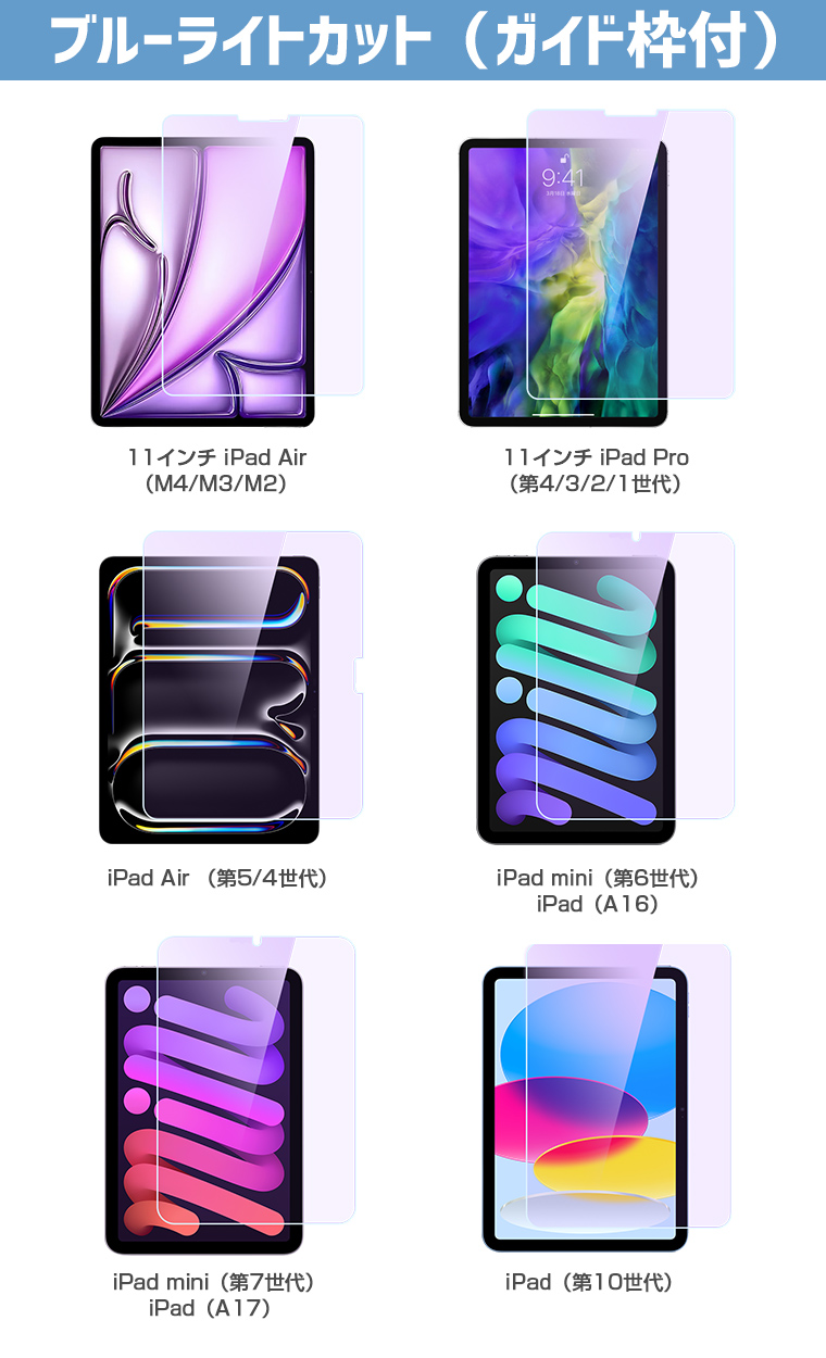 LivelyLife（ライブリーライフ） 新登場ガイド枠 iPad ガラスフィルム
