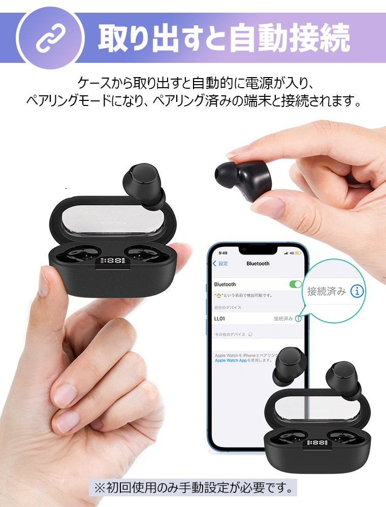 イヤホン Bluetooth 両耳