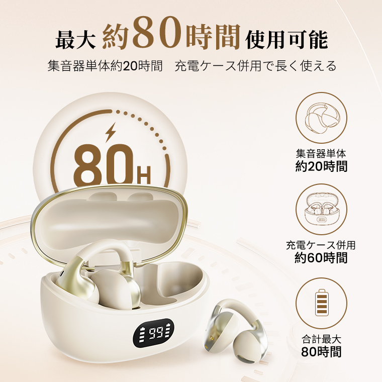 2026最新版 集音器 イヤーカフ型 耳を塞がない ハウリング抑制 5段階