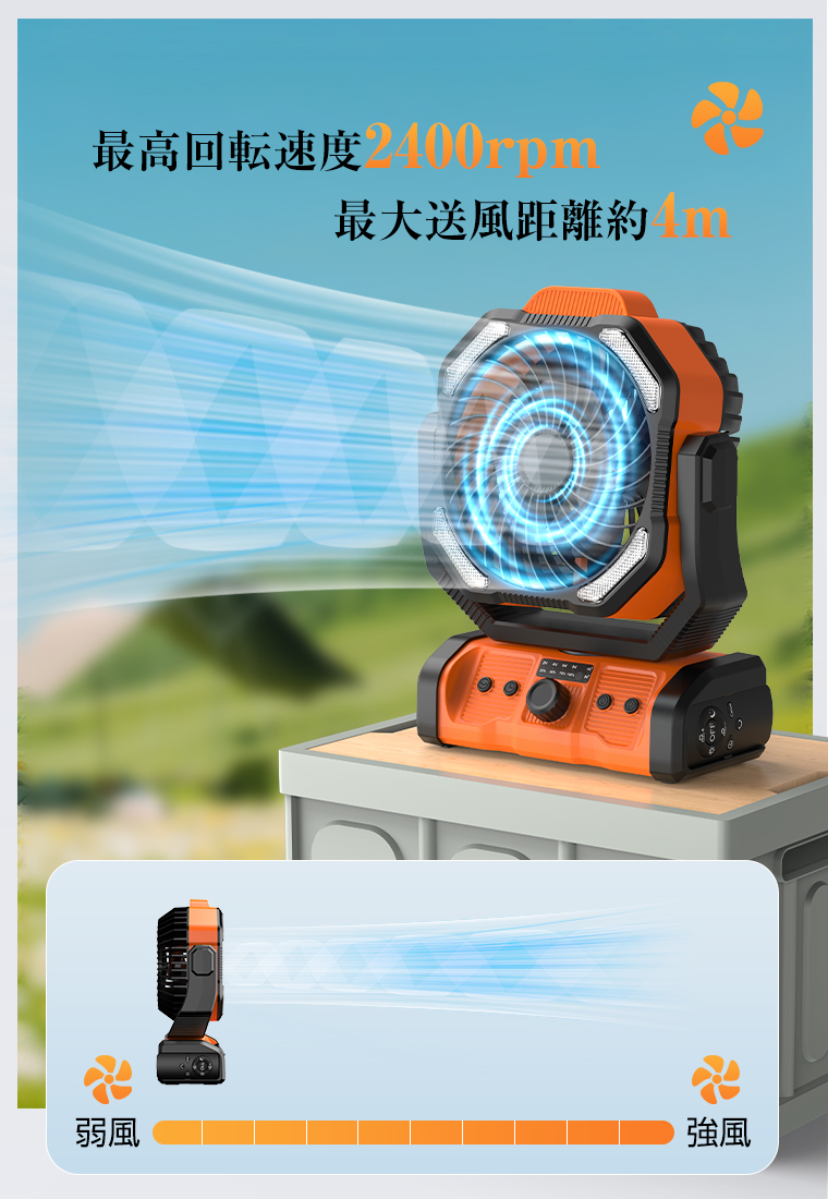 400円OFFクーポン 扇風機 卓上 首振り 卓上扇風機 アウトドア 20000mAh モバイルバッテリー機能 LEDライト 充電式 吊り下げ 防災 キャンプ サーキュレーター |  | 09