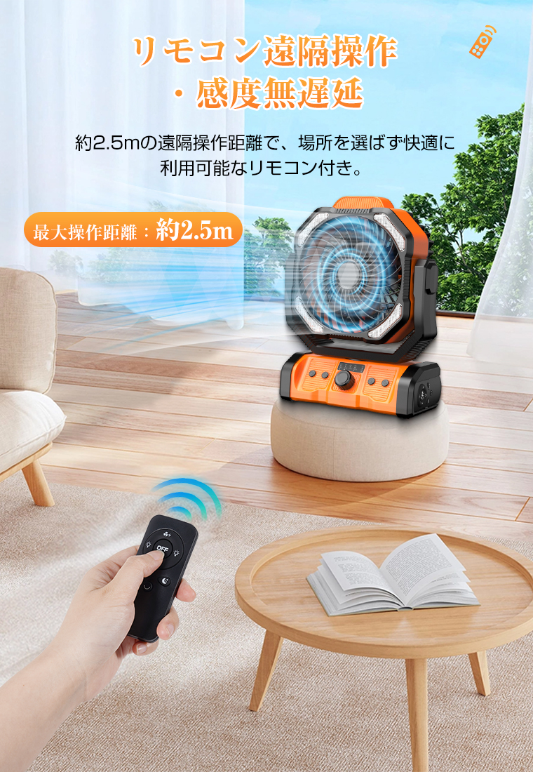 400円OFFクーポン 扇風機 卓上 首振り 卓上扇風機 アウトドア 20000mAh モバイルバッテリー機能 LEDライト 充電式 吊り下げ 防災 キャンプ サーキュレーター |  | 10
