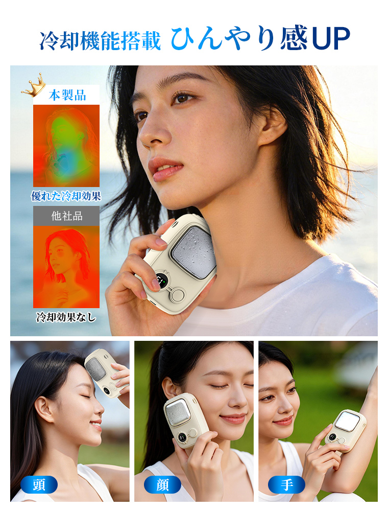 ＼15%OFFクーポン／ ハンディファン 日傘 冷却プレート 角度調整 扇風機 羽無し クリップ 卓上扇風機 小型 卓上 腰掛けファン USB充電式 手持ち 首掛け | LivelyLife | 13