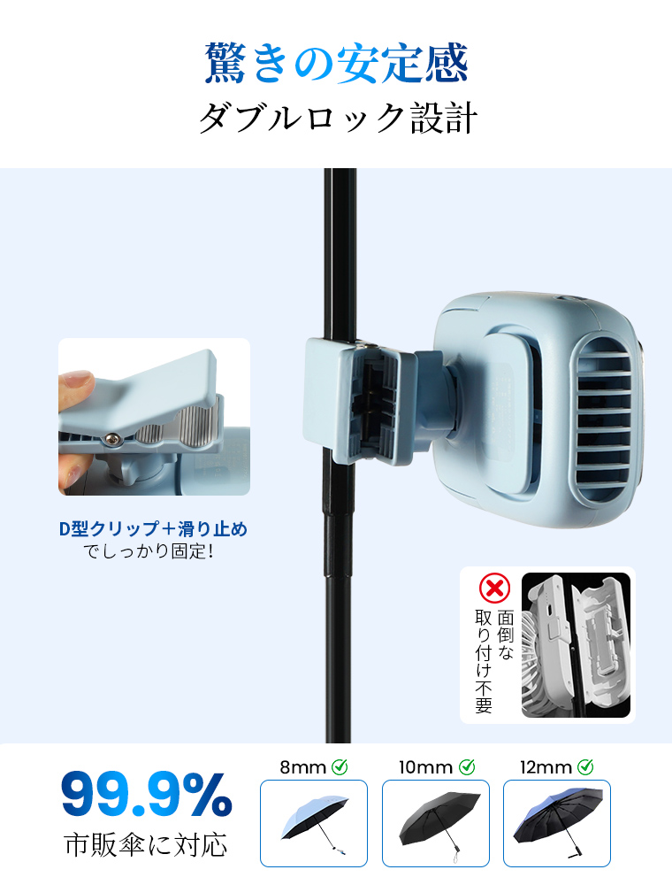 ＼15%OFFクーポン／ ハンディファン 日傘 冷却プレート 角度調整 扇風機 羽無し クリップ 卓上扇風機 小型 卓上 腰掛けファン USB充電式 手持ち 首掛け | LivelyLife | 17