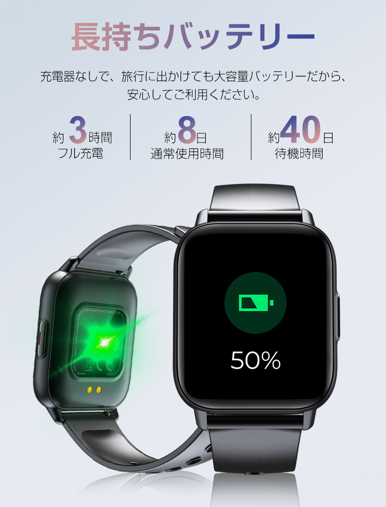 スマートウォッチ 日本語ディスプレイ