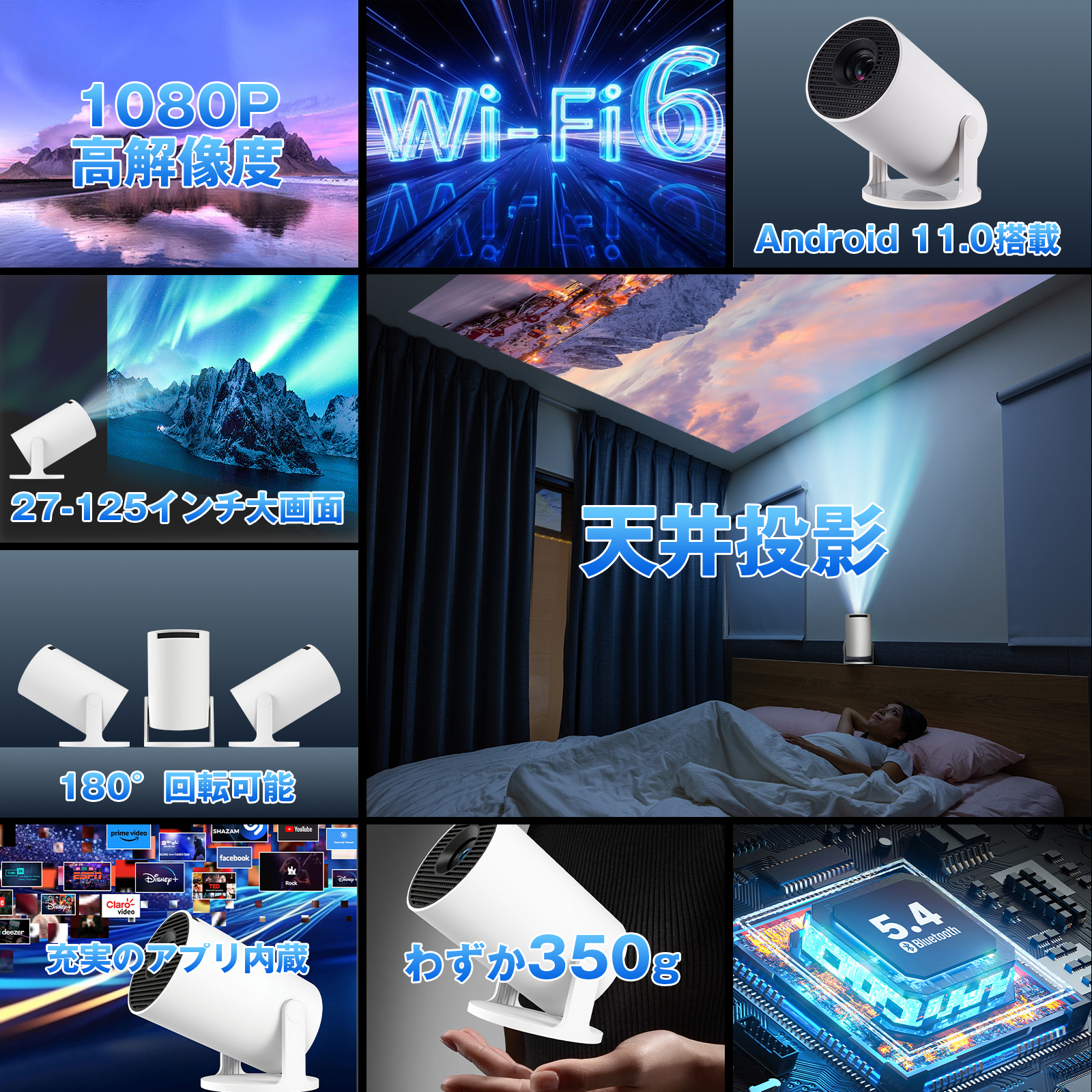 小型プロジェクター Amazon.co.jp: プロジェクター家庭用 小型 天井 静音【Netflix