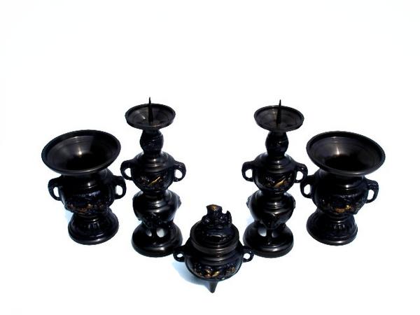 浄土真宗 本願寺派(西) 花鳥五具足 3.0寸 : 仏壇 仏具 lives web shop