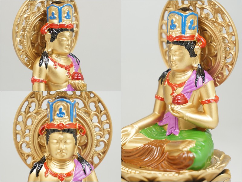 虚空蔵菩薩 15．0cm 彩色仕上 合金製［仏像］ : 仏壇 仏具 lives