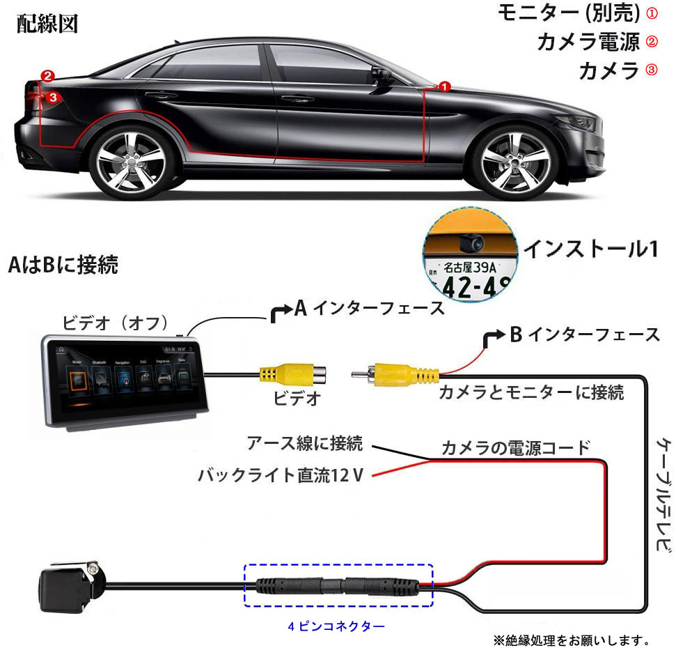 超強暗視AHD バックカメラ 100万高画質 超広角 リアカメラ 車載カメラ