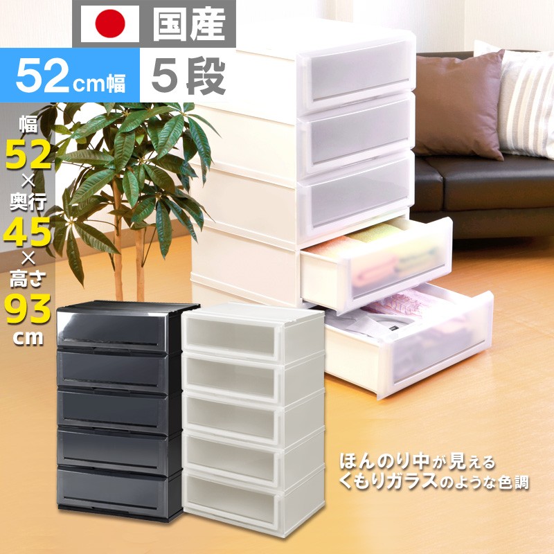 伸和（SHINWA） 衣装ケース 収納ケース プラスチック 引き出し 5段