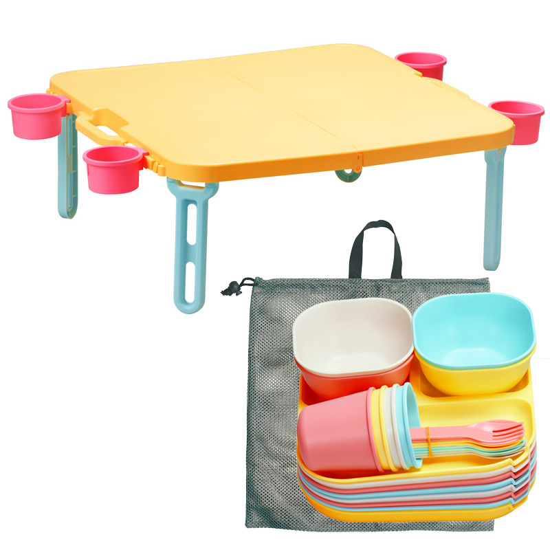 Coleman 折りたたみテーブル 花柄 セット Coleman 折りたたみテーブル