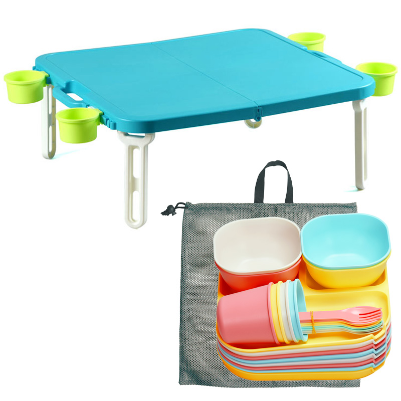 折りたたみテーブル＋食器セット ピクニックテーブル アウトドア