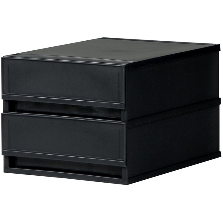 レターケース おしゃれ 引き出し プラスチック 収納ケース 2段 幅27.2cm 奥行35.6cm 高さ22.1cm A4サイズ プラストベーシックFRA402 |  | 02