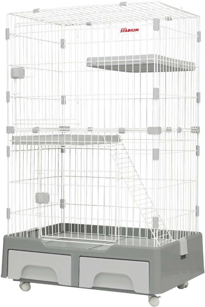 キャットケージ 2段 トイレ付 キャットタワースタジアム ゲージ 猫 