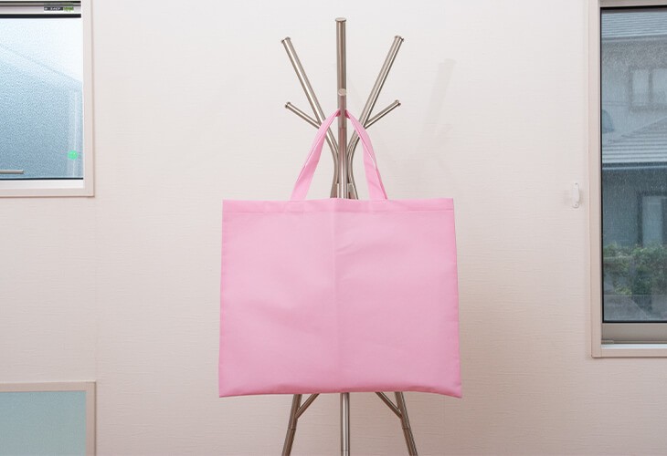 不織布 トートバッグ 大きい 約39cm×46cm ピンク 布 バッグ