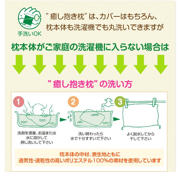 癒し抱き枕の洗い方