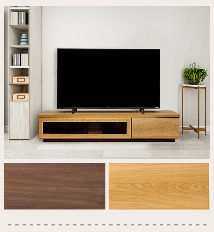 直接取引　木製テレビ台 引き出し付き ナチュラルウッド Amazon｜木製テレビ台 引き出し付き ラタン編みドア ローボード
