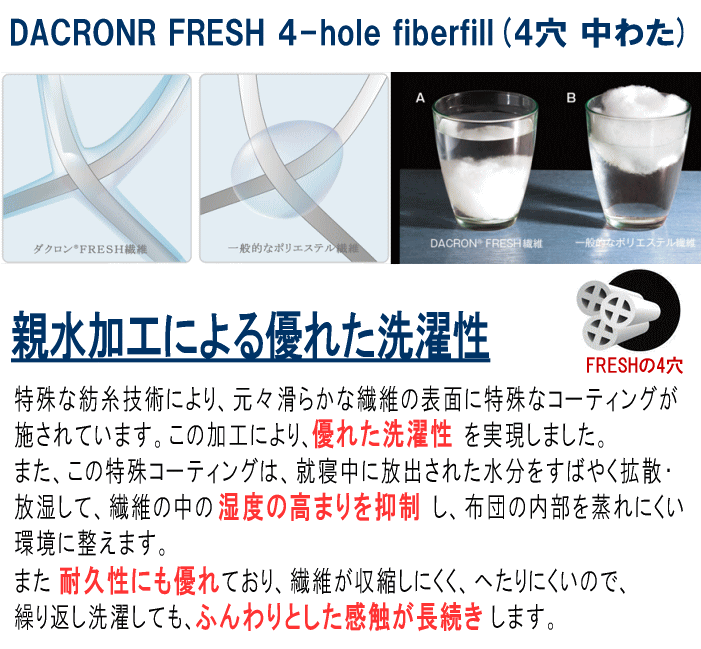 掛布団 ダブル ダクロン フレッシュ 洗える 掛けふとん 耐洗濯性 耐久