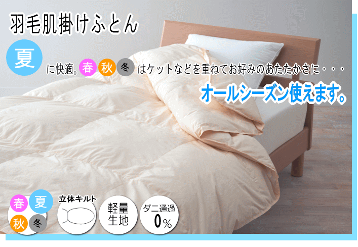 羽毛布団 セミダブル ダウンケット 肌掛け 布団 肌布団 ホワイトダウン