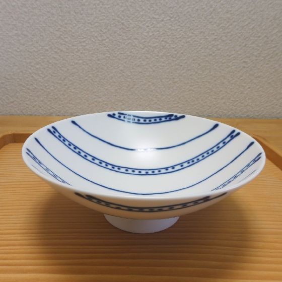 平茶碗（白×紺 ストライプST28）白山陶器 波佐見焼 : リビングT&S