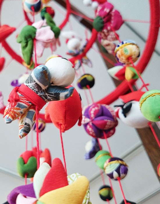 くろちく さげもん・下げ飾り 梅三重（丈120センチ）ひなまつり 雛飾り