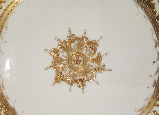 ノリタケ オールドノリタケ 大皿 金彩画絵 1891〜1910年頃 ブルー