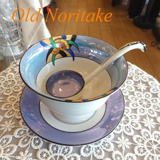 オールドノリタケ ブルーラスター彩 マヨネーズボウル シュガーボウル