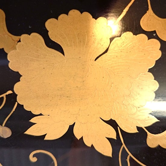 中古】「金蒔絵脚付香盆（角・花・金縁・漆）」 : リビングT&S - 通販