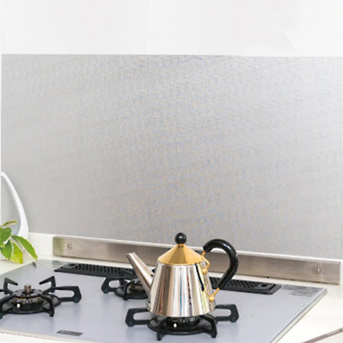 汚れ防止シート キッチン壁用 45×90cm アルミシート クロス柄 （ 防汚シート キッチン用品 汚れ防止シート ）