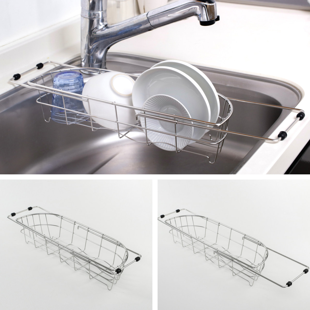 パール金属 水切りラック デュアリス 18-8ステンレス製シンクスライド