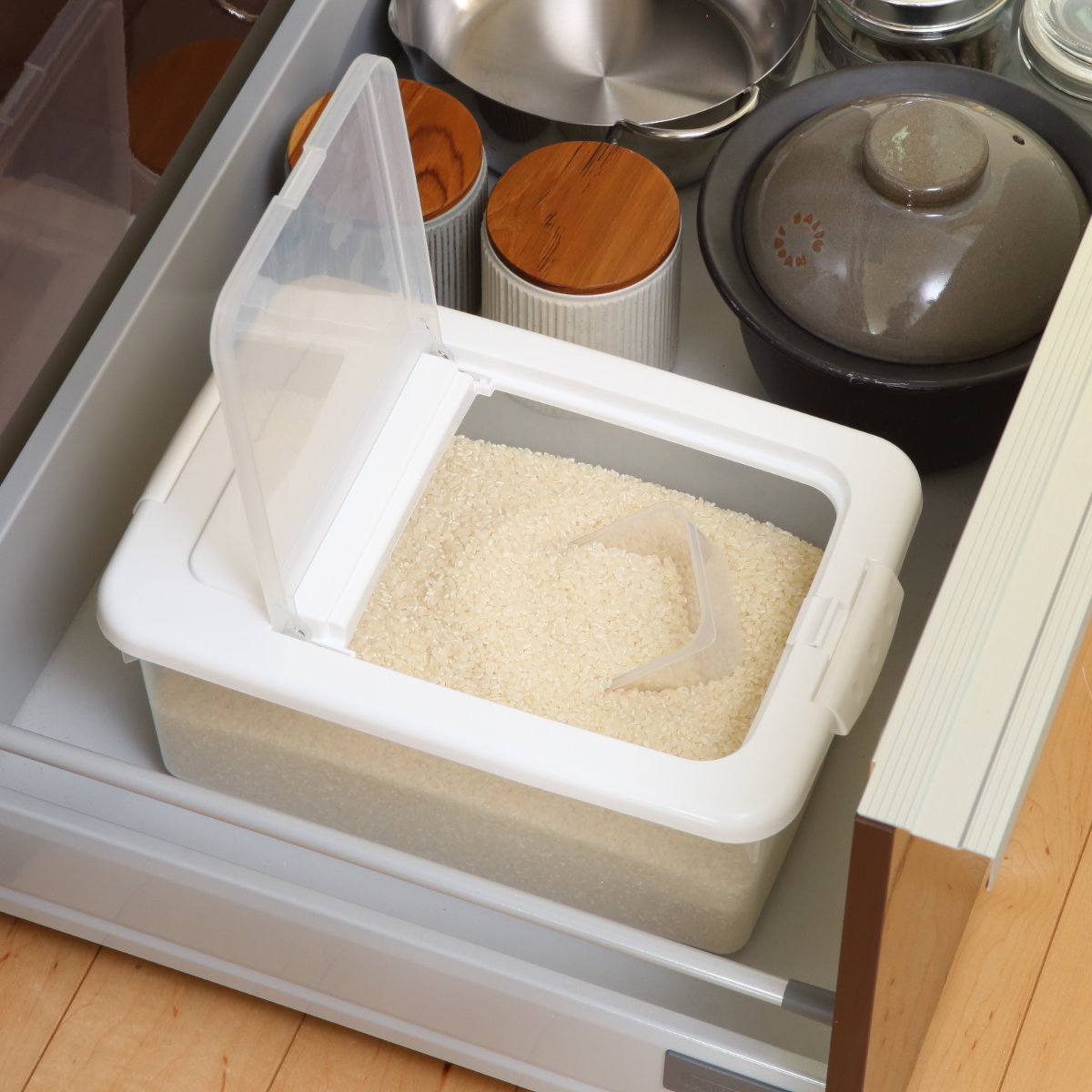 米びつ 5kg お米ケース 計量カップ付き (...の詳細画像3