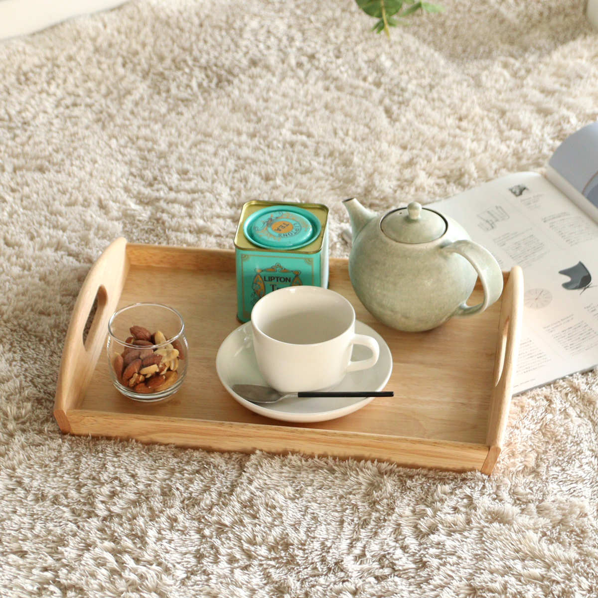 パール金属 お盆 トレー 角型 木製 （ 木製トレー トレイ キッチン