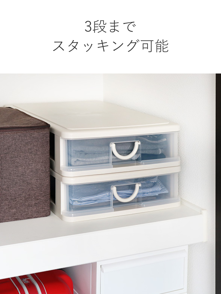 サンコープラスチック 収納ボックス 幅40.3×奥行55.4×高さ13.5cm 