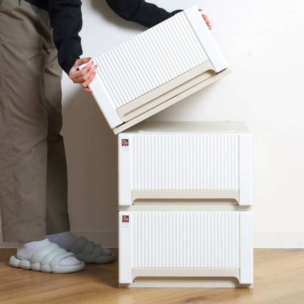 サンコープラスチック 収納ケース オーラ 5323 浅型 幅39×奥行53×高さ